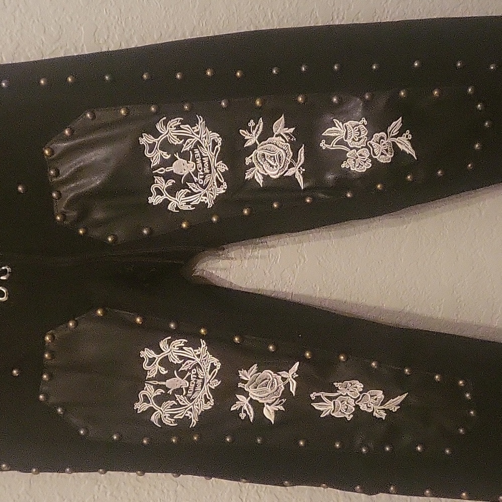 Gothic black skinny pants